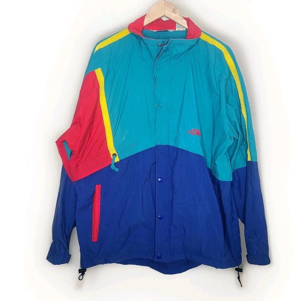 Vtg The North Face Red Label Colorblock Windbreaker Jacket L Gorpcore Streetwear